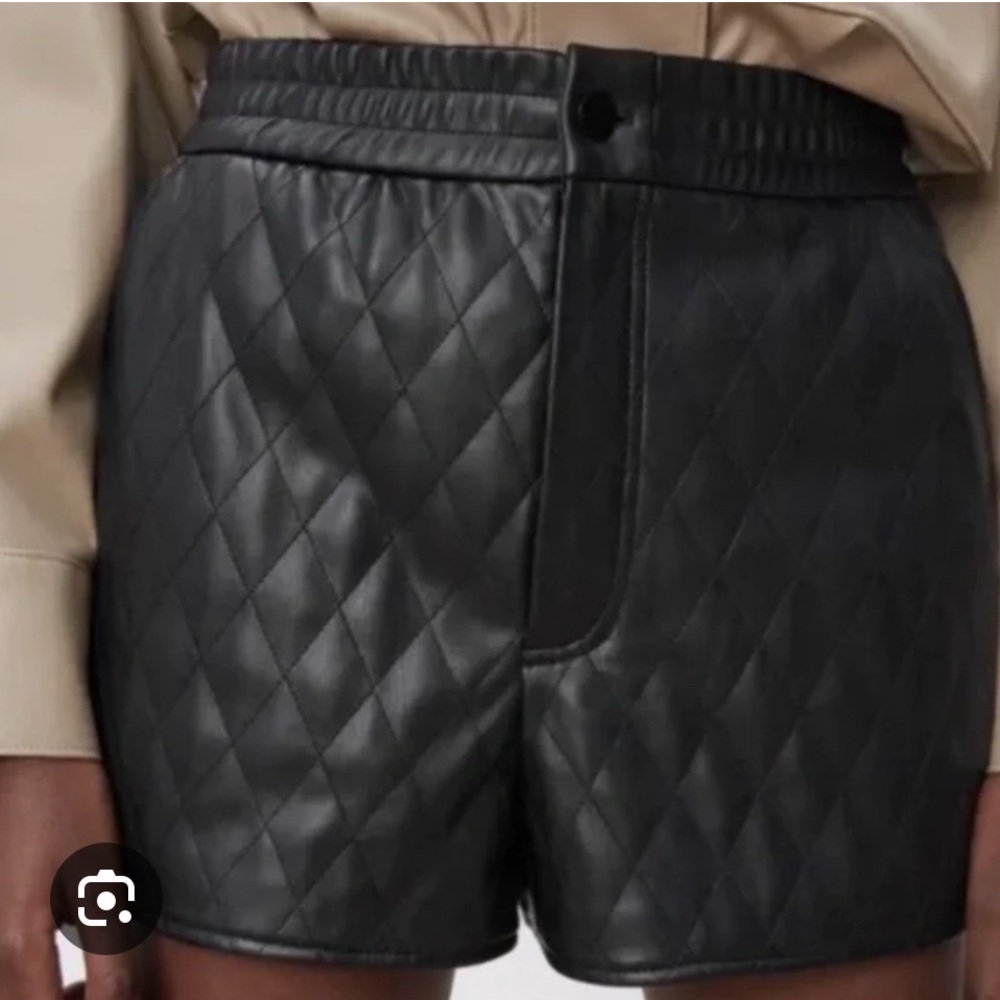 Zara quilted faux leather shorts